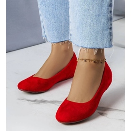 D/GMR Ballerine rosse con zeppa bassa di Sylvia rosso