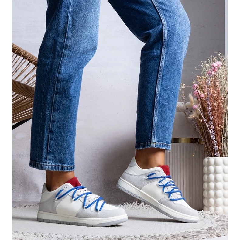 D/GMR Sneaker grigie da ginnastica da donna, lacci arcobaleno grigio