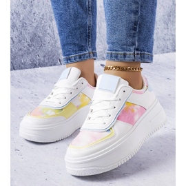 D/GMR Scarpe con zeppa bianche e blu di Heloise bianca