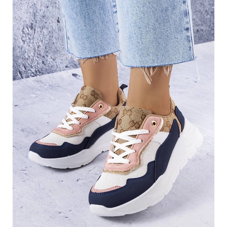 D/GMR Sneakers blu navy con inserti dorati di Lebrun