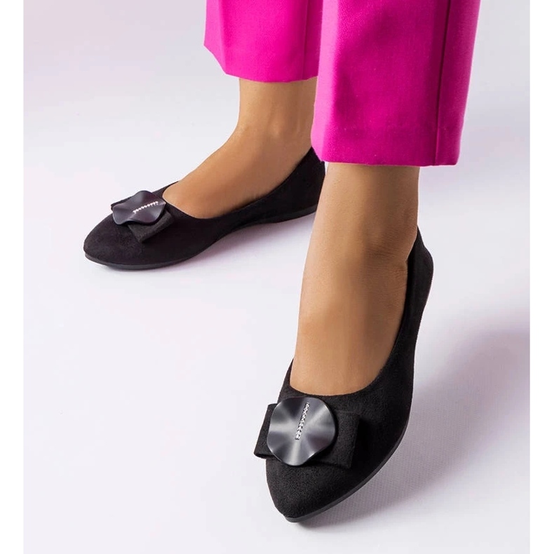 D/GMR Ballerine nere decorate con strass Rémy nero