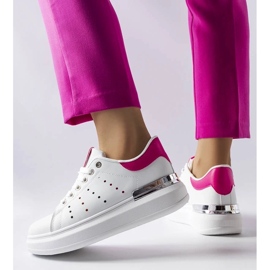 D/GMR Sneakers bianche con traforo Chalut colorato rosa
