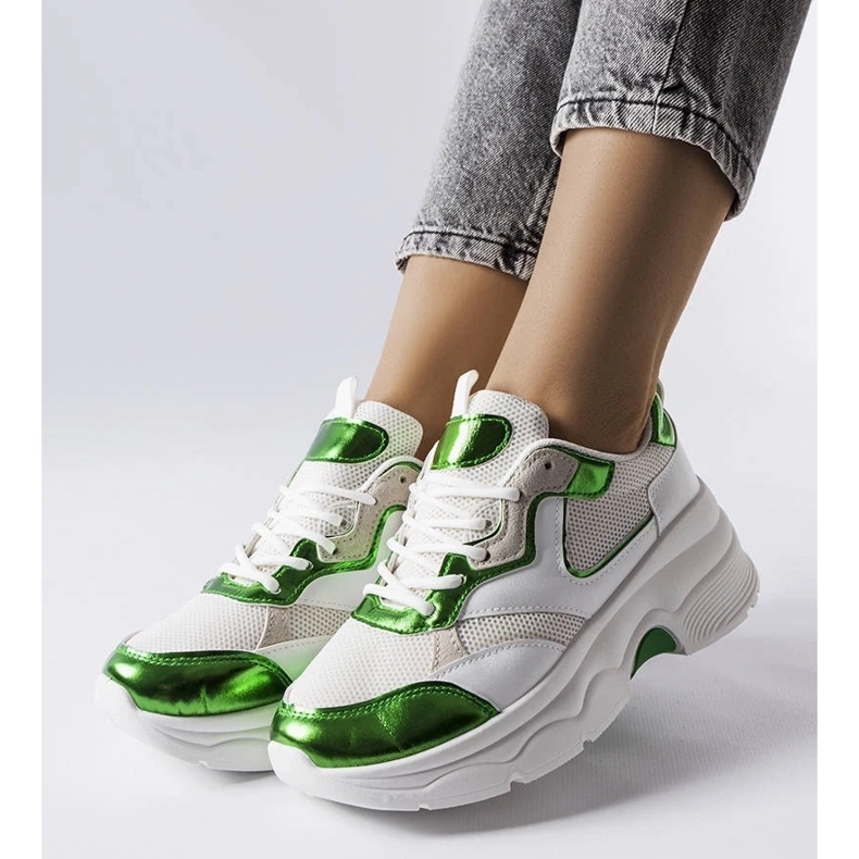 D/GMR Sneakers bianche e verdi da donna di Séguin bianca