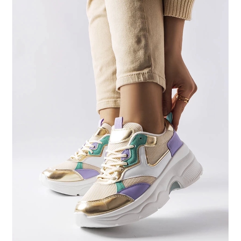 D/GMR Sneakers bianche e oro da donna di Séguin d'oro