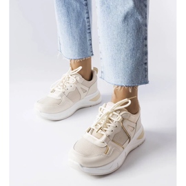 D/GMR Sneaker multitessuto beige di Caya
