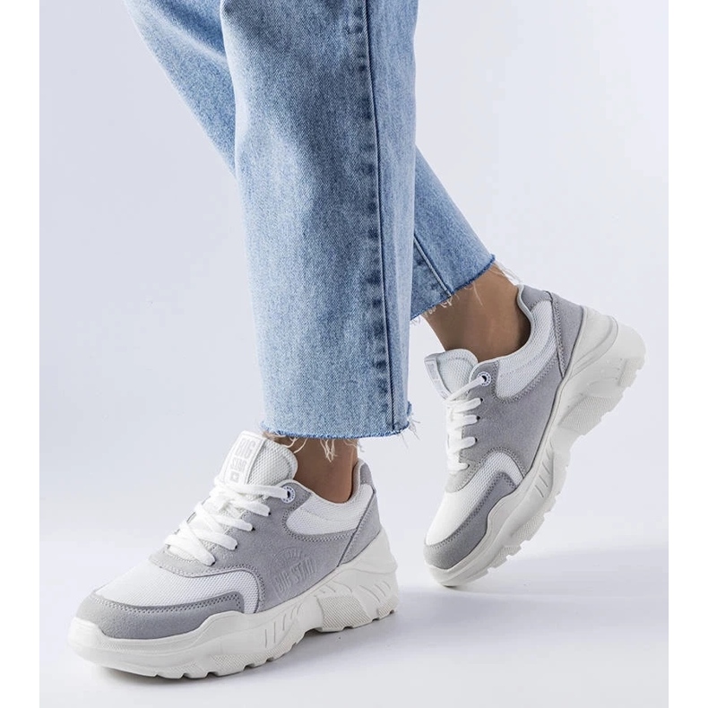 D/GMR Sneakers bianche e grigie di Big Star JJ274A112 grigio