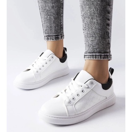 D/GMR Sneakers bianche e nere con goffratura di Dreux bianco