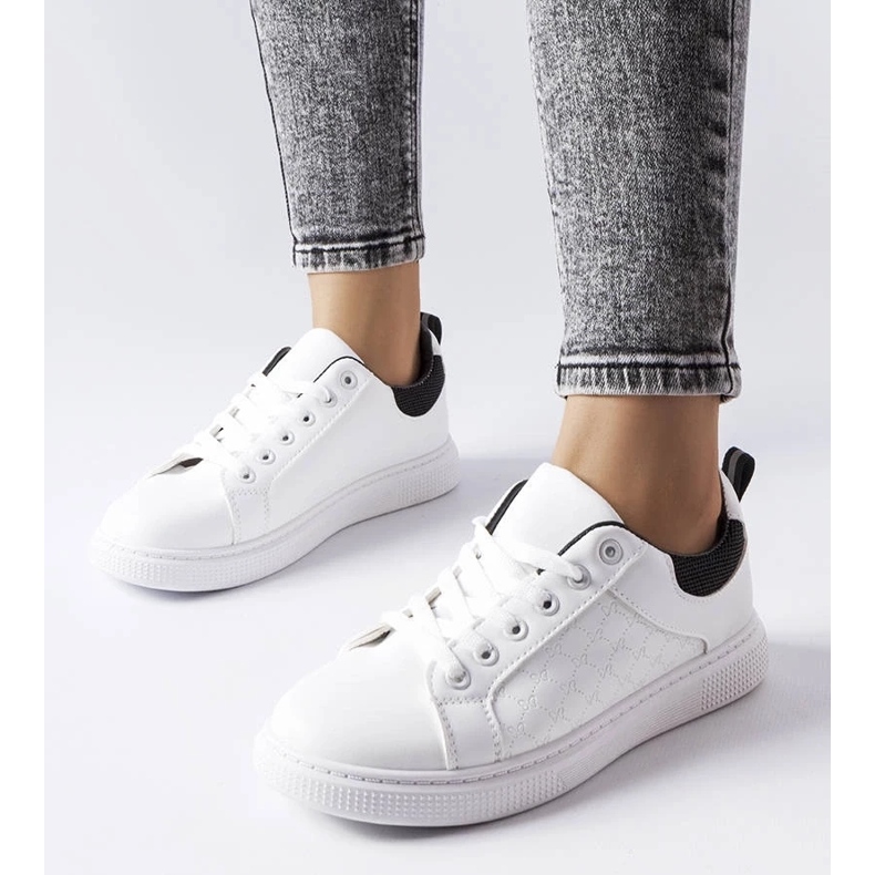 D/GMR Sneakers bianche e nere con goffratura di Dreux bianca