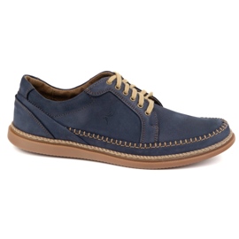 Olivier Scarpe in pelle maschile casual model 313gt blu navy blu