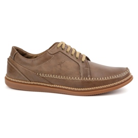Olivier Scarpe in pelle maschile Modello casual 313GT Chiaro chiaro marrone