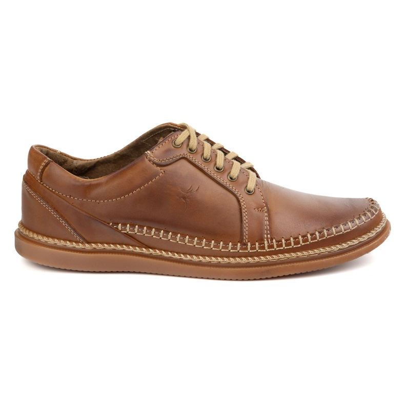 Olivier Scarpe da uomo in pelle casual model 313gt cammello marrone