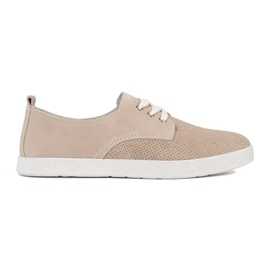 Goodin Sneaker openwork beige in pelle naturale