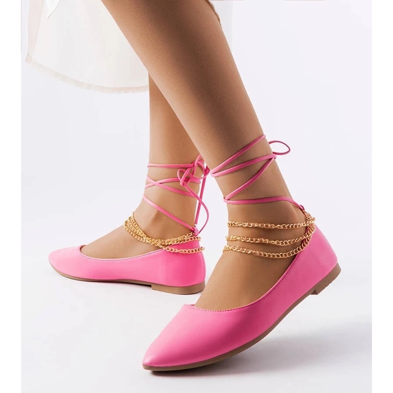 D/GMR Ballerine rosa con chiusura decorativa di Donat