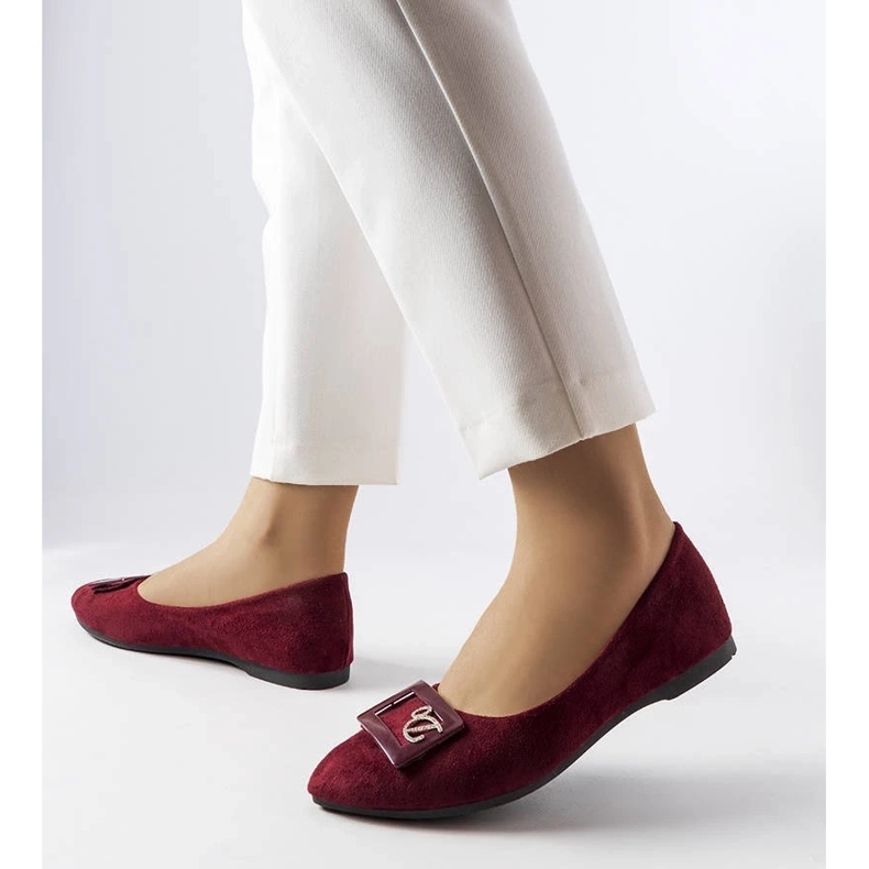 D/GMR Ballerine bordeaux decorate con strass Fleming rosso