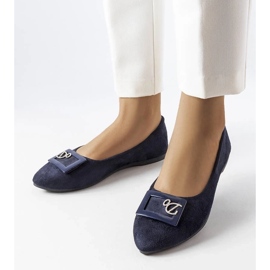 D/GMR Ballerine blu navy con strass di Fleming