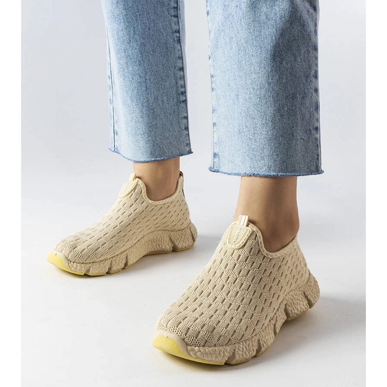 D/GMR Sneaker slip-on sportive beige chiaro di Obenor