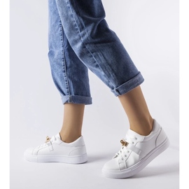 D/GMR Sneaker bianche con un accento dorato Letteria bianco