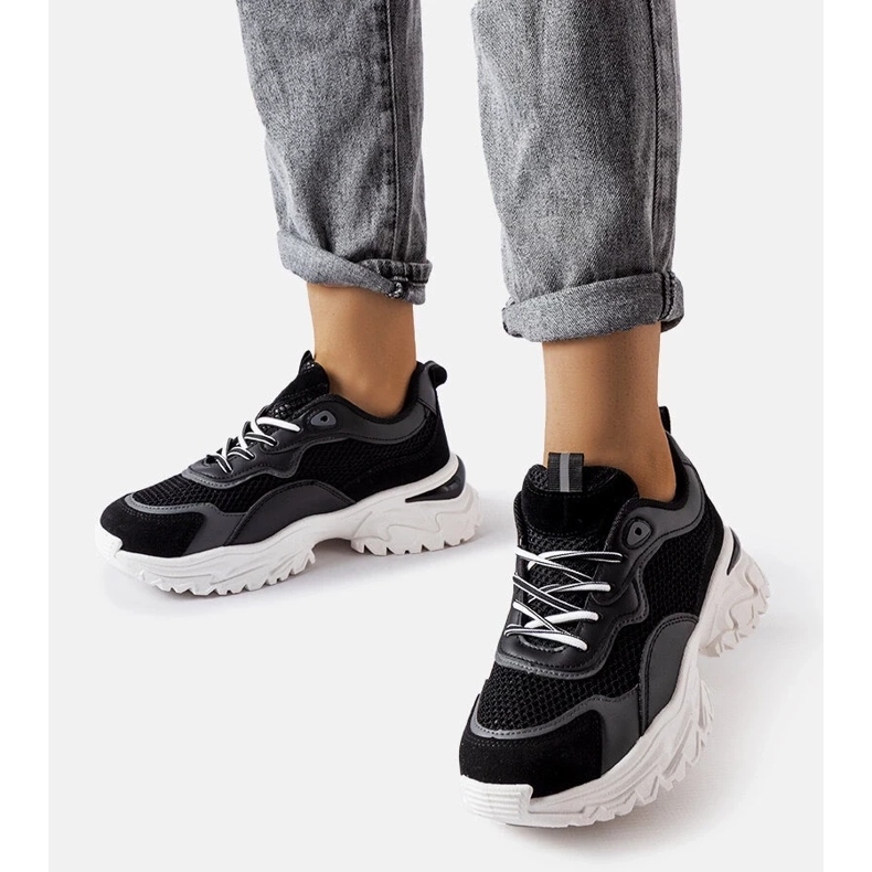 D/GMR Sneakers nere con battistrada a vista di Rosita nero
