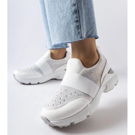 D/GMR Sneakers bianche con strass di Algiso bianco