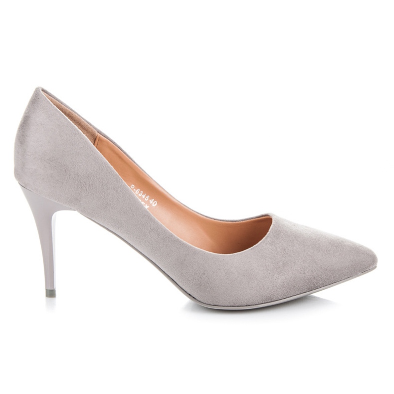 Ideal Shoes Scarpe con tacco in camoscio grigio