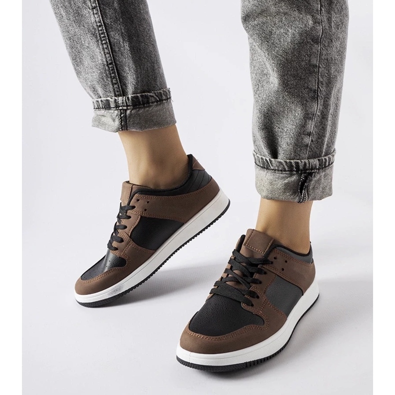 D/GMR Sneakers Jacqueline marroni e nere marrone