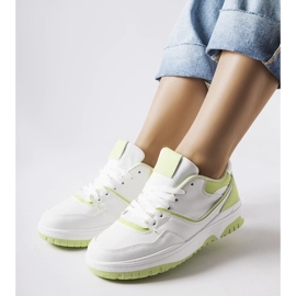 D/GMR Sneakers Barrette bianche e verdi bianco