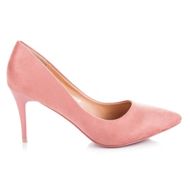 Ideal Shoes Tacchi alti in pelle scamosciata rosa