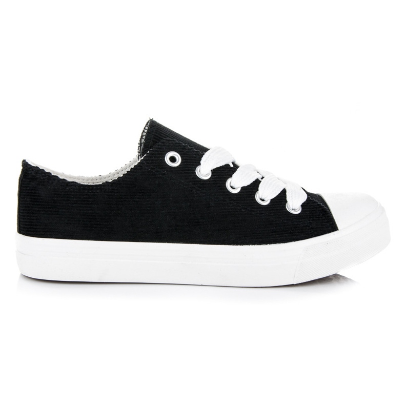 Ideal Shoes Sneakers in velluto a coste nero