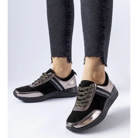 D/GMR Sneakers in pelle nera e grigia di Castelfidardo nero