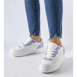 D/GMR Sneaker bianche con accenti viola Fournie bianco