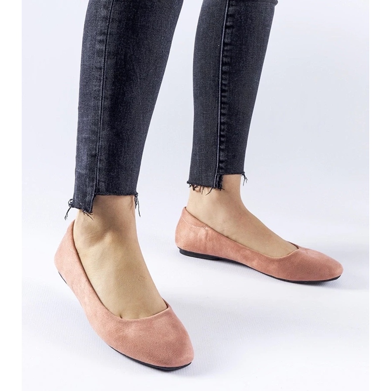 D/GMR Ballerine Jules in eco-camoscio rosa scuro