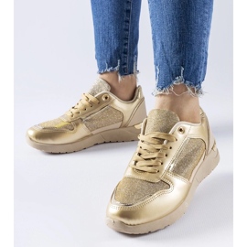 D/GMR Sneaker beige e oro con filo decorativo di Facondo