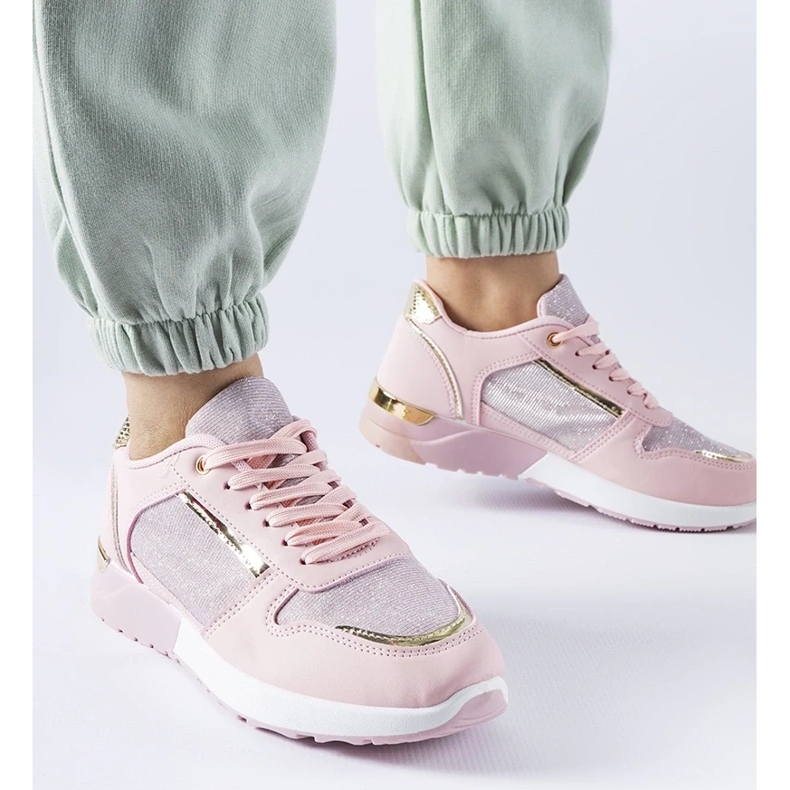 D/GMR Scarpe da ginnastica rosa con filo decorativo di Facondo