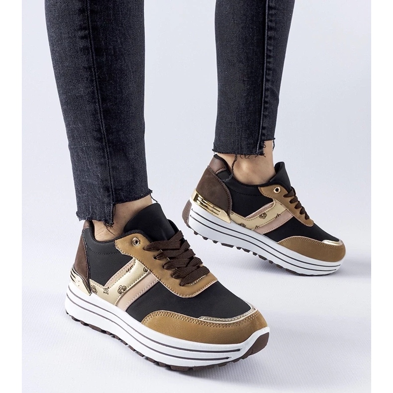 D/GMR Sneaker Provinciale con plateau marrone