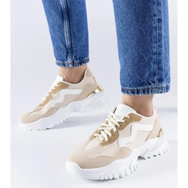 D/GMR Sneaker beige con massiccia suola Gironic