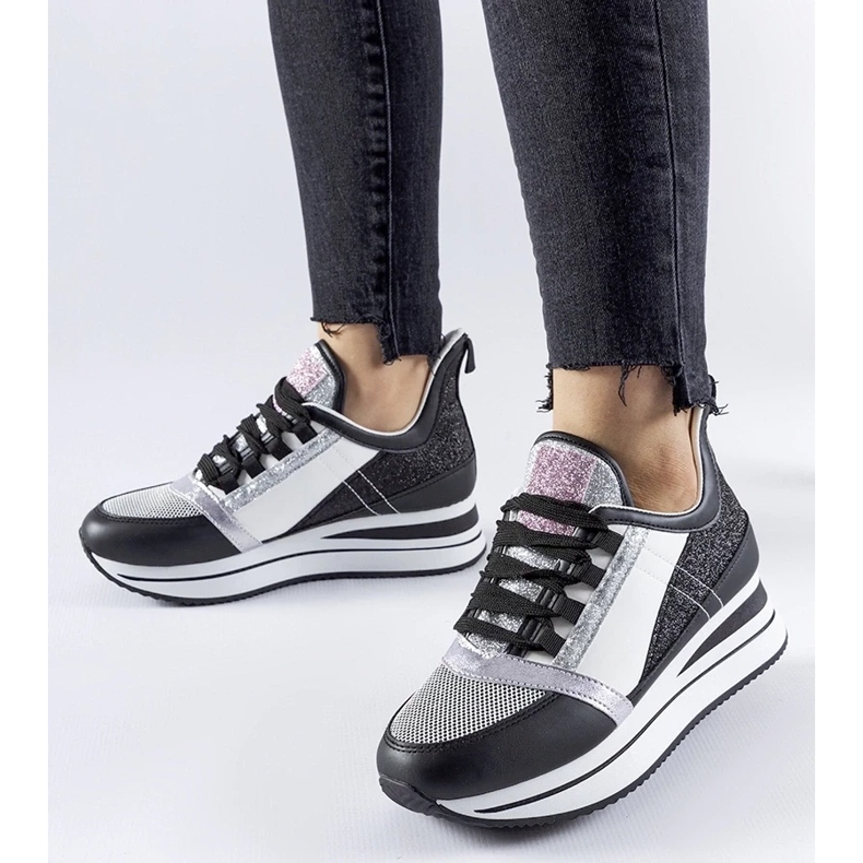 D/GMR Sneakers nere glitterate sulla piattaforma Marcè nero