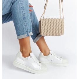 D/GMR Sneakers bianche con strass Goe NN2N4011
