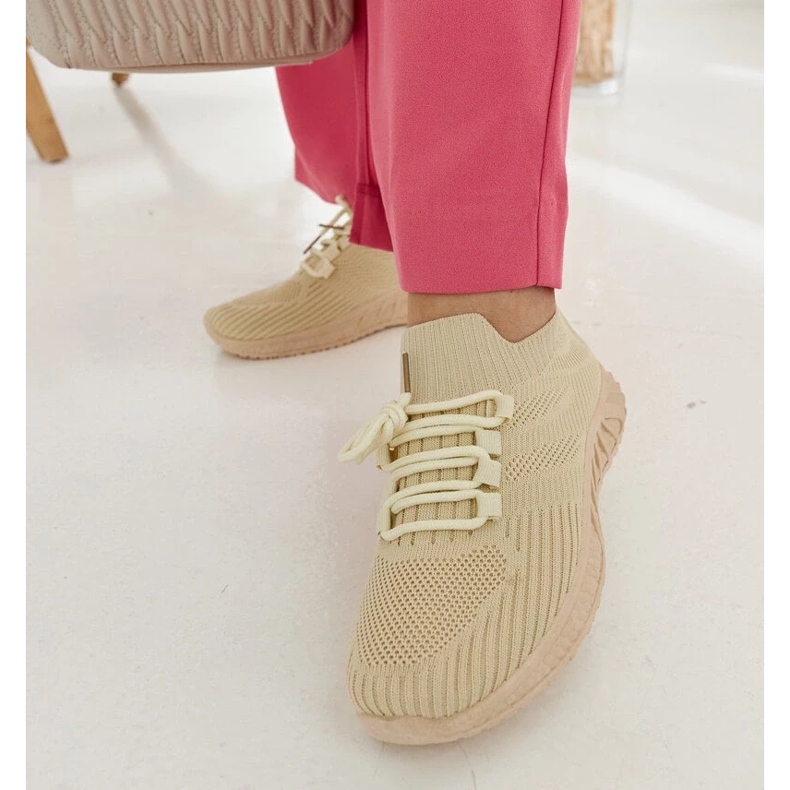 D/GMR Sneakers in tessuto beige di Ornella