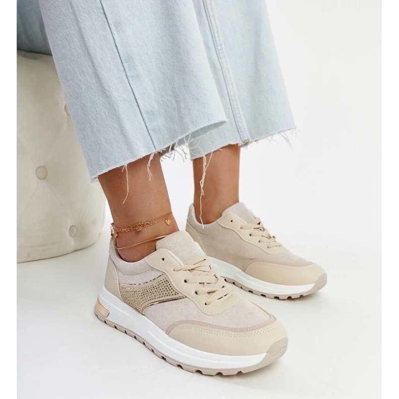 D/GMR Scarpe da ginnastica beige sulla piattaforma Lubna