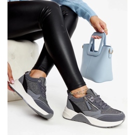 D/GMR Sneaker grigie lucide sulla piattaforma Makda grigio