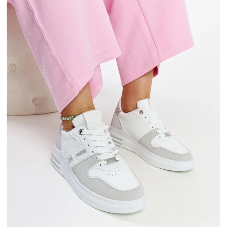 D/GMR Sneakers bianche e grigie sulla piattaforma Negisti bianca