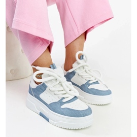 D/GMR Sneakers bianche e blu sulla piattaforma Szekeres bianco
