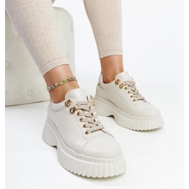 D/GMR Sneakers in pelle beige chiaro di Karino