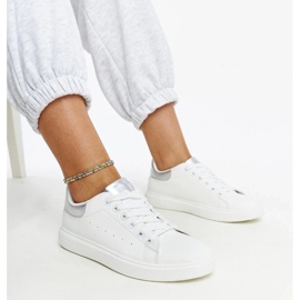 D/GMR Sneaker bianche e argento sulla piattaforma Ariam bianco