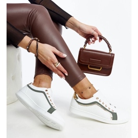 D/GMR Sneakers bianche e verdi sulla piattaforma Amala bianco