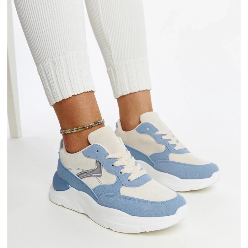 D/GMR Sneakers beige e blu sulla piattaforma Nereida