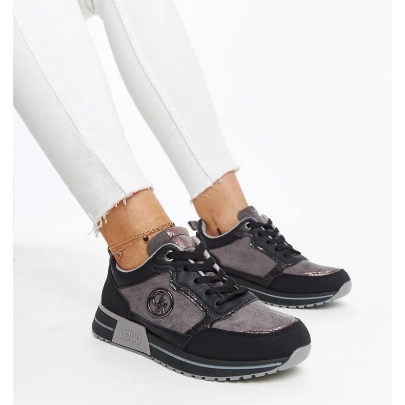 D/GMR Sneakers con plateau nere e grigie di Sinika nero