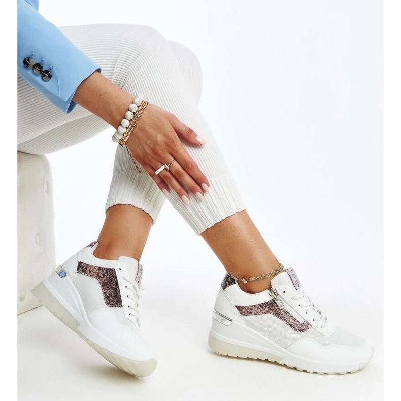 Sneakers con zeppa da donna bianche di Cross Jeans bianca