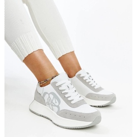 Sneakers in pelle bianca e grigia di Salimah bianco