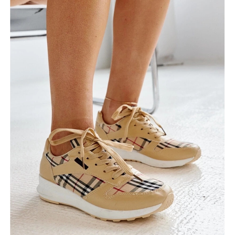 Sneaker beige nella scacchiera afifah